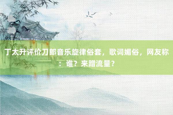 丁太升评价刀郎音乐旋律俗套，歌词媚俗，网友称：谁？来蹭流量？