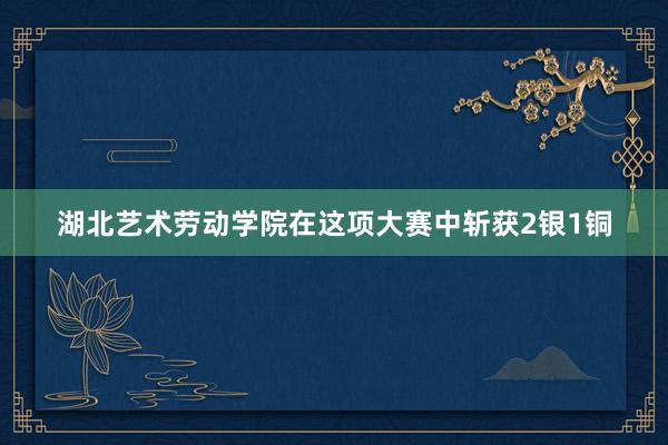 湖北艺术劳动学院在这项大赛中斩获2银1铜
