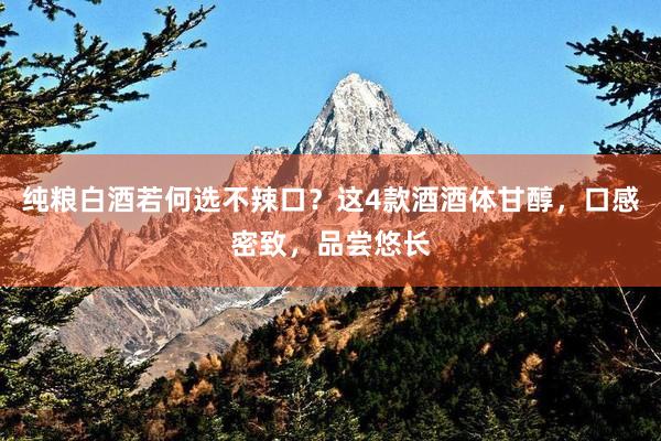 纯粮白酒若何选不辣口？这4款酒酒体甘醇，口感密致，品尝悠长