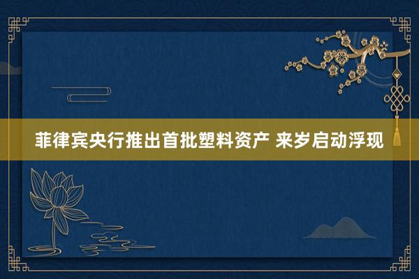 菲律宾央行推出首批塑料资产 来岁启动浮现
